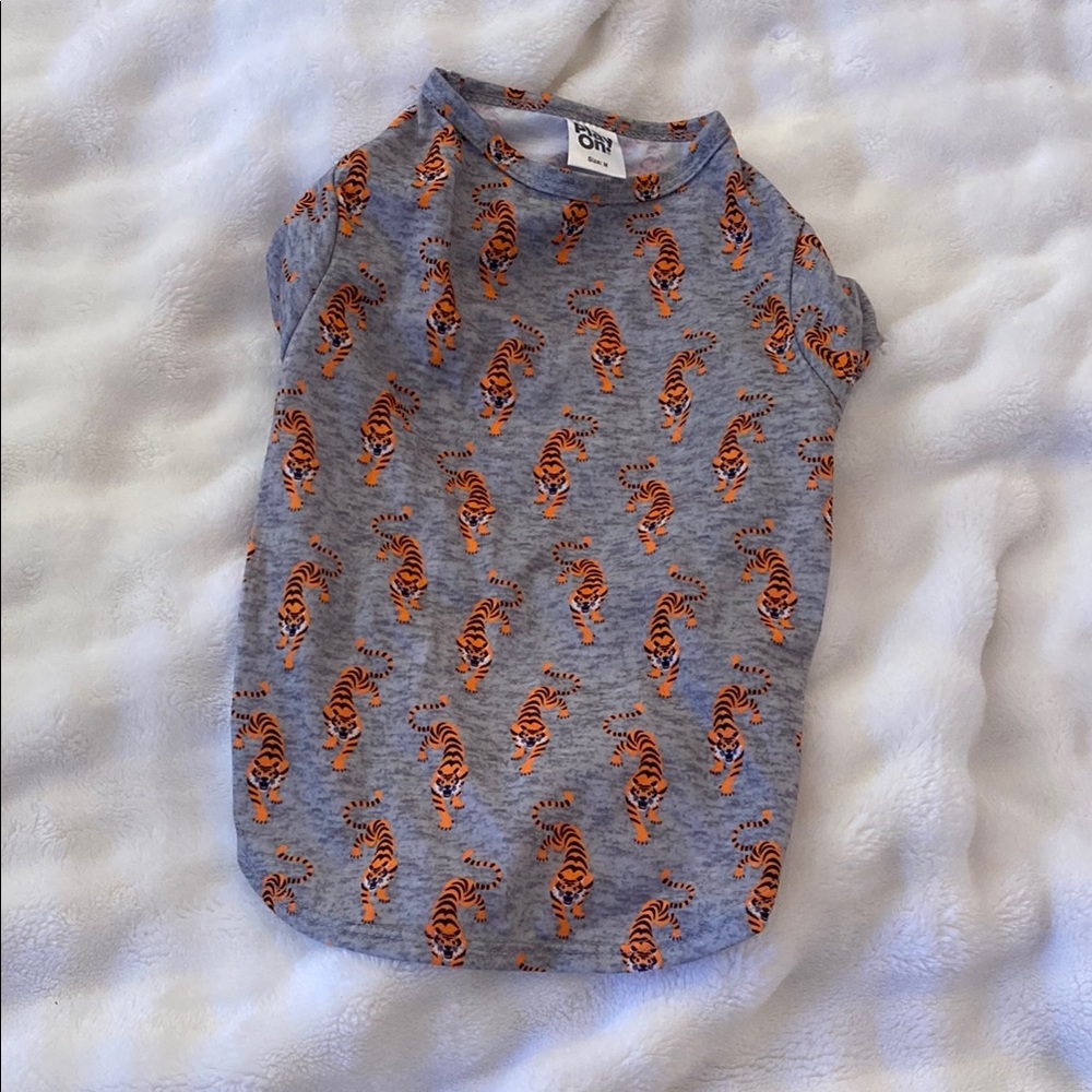 Gray Tiger Print dog shirt